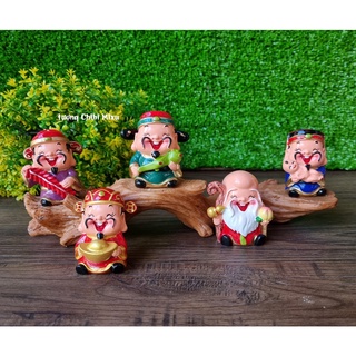 Bộ 05 tượng Ngũ Phúc cao cấp kèm đế giả gỗ