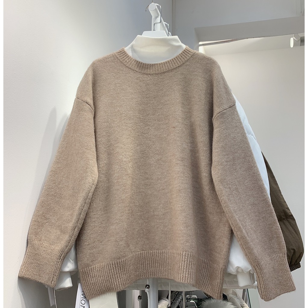 210737 Áo khoác len có mũ, áo len ulzzang rất dày nữ freesize | BigBuy360 - bigbuy360.vn