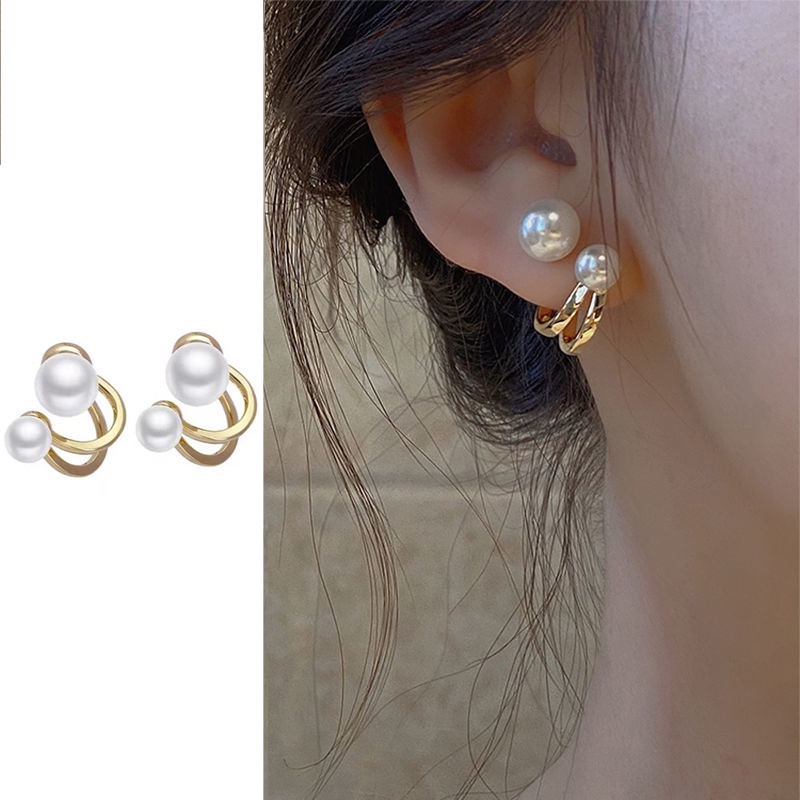 𝑭𝑹𝑬𝑬𝑺𝑯𝑰𝑷  Bông tai mạ bạc 925 đơn giản thời trang phong cách Hàn Quốc cho nữ P23