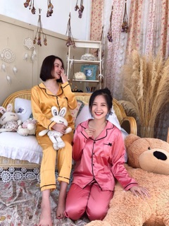 Pijama lụa trơn satin