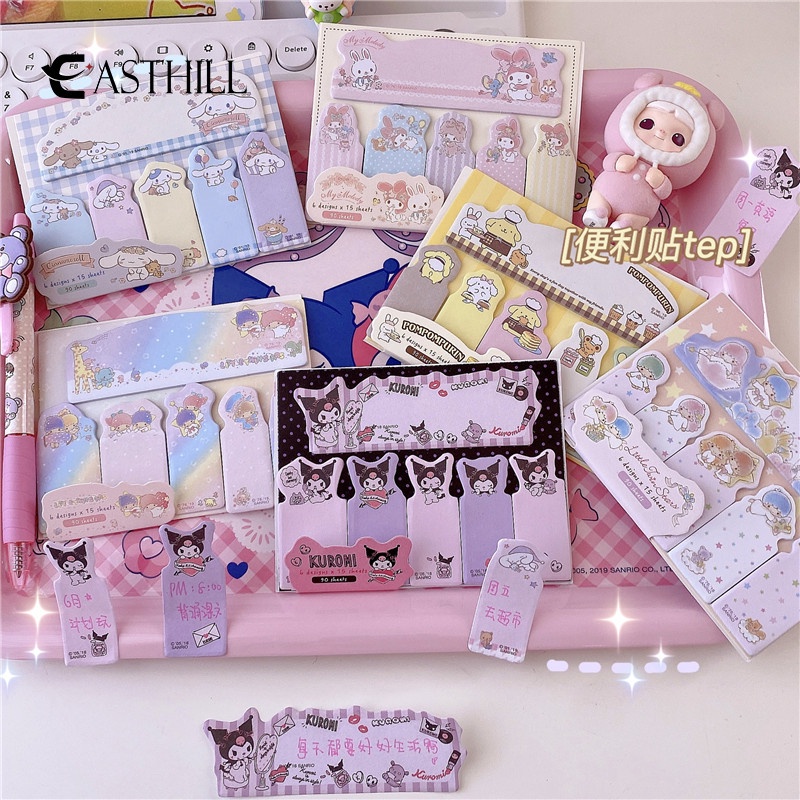 SANRIO Set 90 Tờ Giấy Ghi Chú Mini Họa Tiết Hoạt Hình Kuromi Đáng Yêu Cho Học Sinh