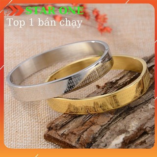 Vòng Tay Titan Khắc Bát Nhã Tâm Kinh Dành Cho Nam Và Nữ Cao Cấp Không Đen Gỉ Hình Tròn