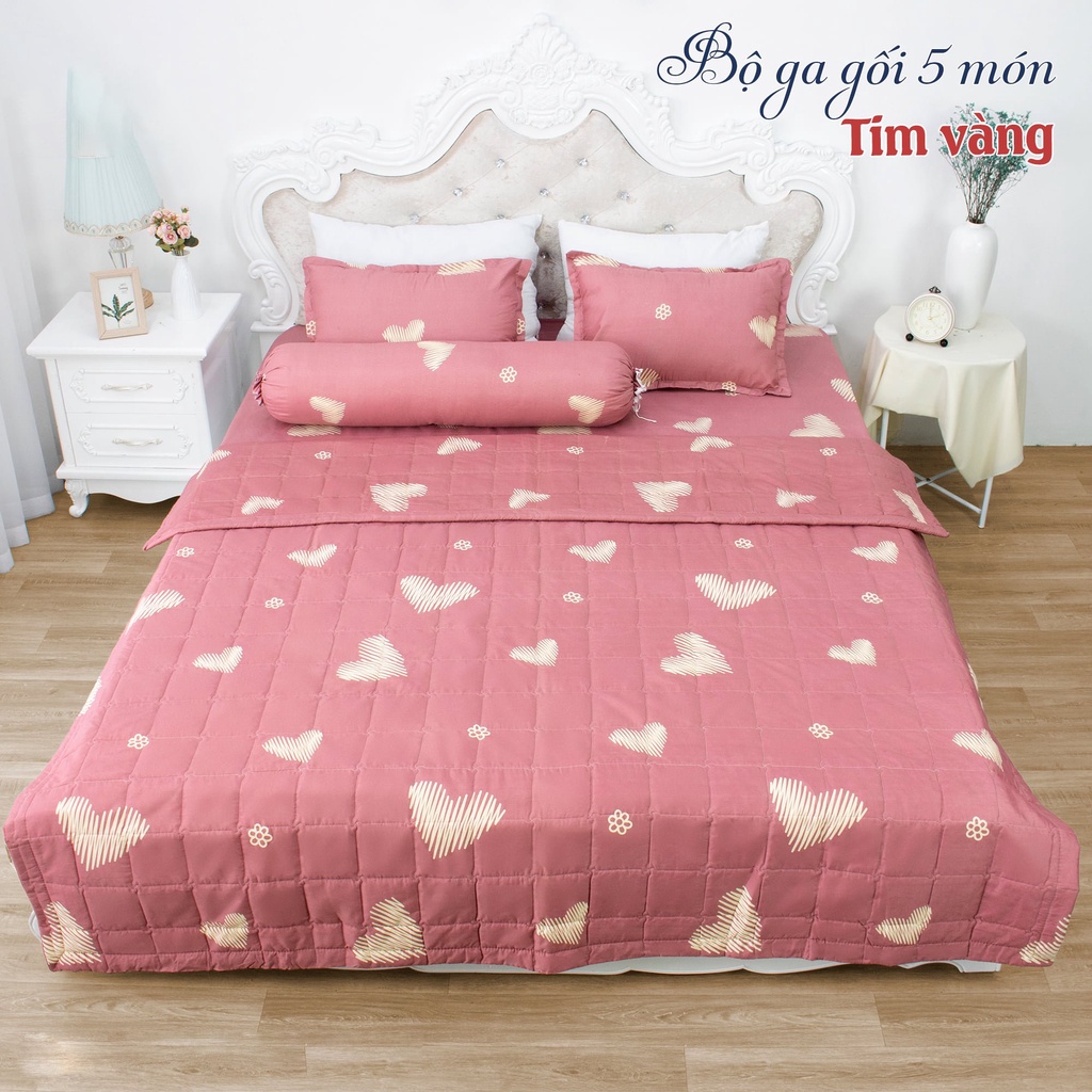 Bộ chăn ga gối đệm 5 món Otama Bedding drap giường cưới cotton poly bộ ga giường caro đẹp cute hình thú hàn quốc cao cấp | BigBuy360 - bigbuy360.vn