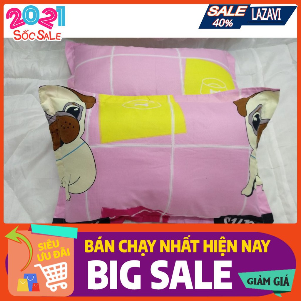 Lazavi set 2 vỏ gối nằm cotton poly mẫu VG50 | BigBuy360 - bigbuy360.vn