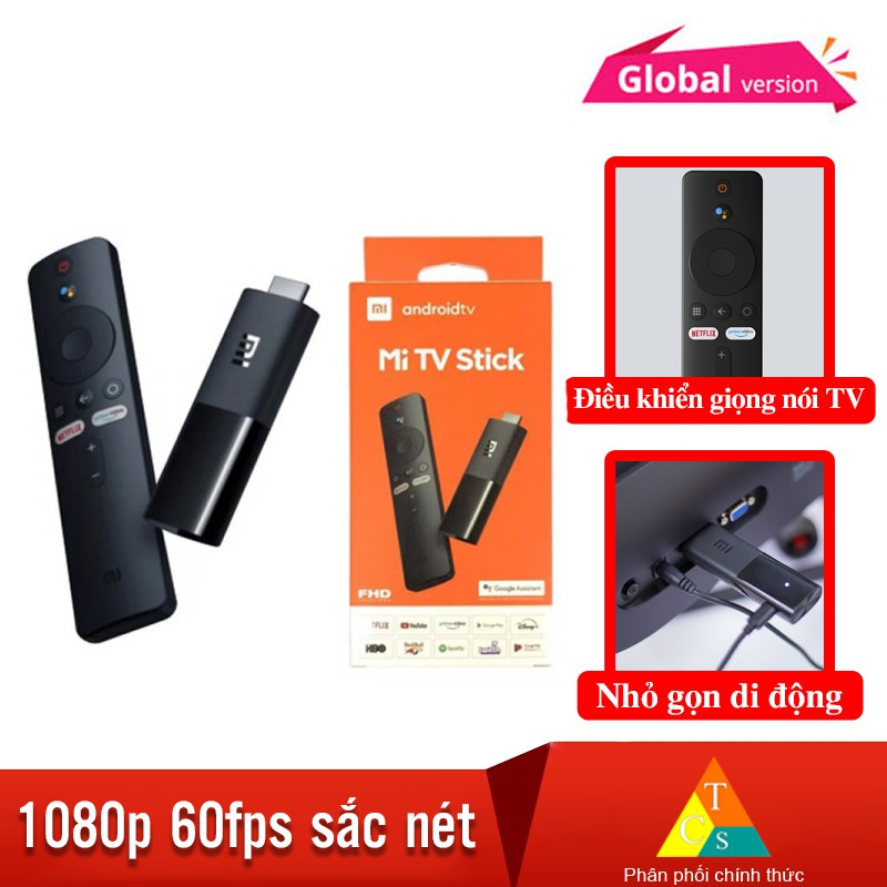 [Mã SKAMPUSHA9 giảm 8% đơn 250K] Xiaomi Mi TV Stick Android Tv box Quốc Tế tìm kiếm giọng nói Tiếng Việt
