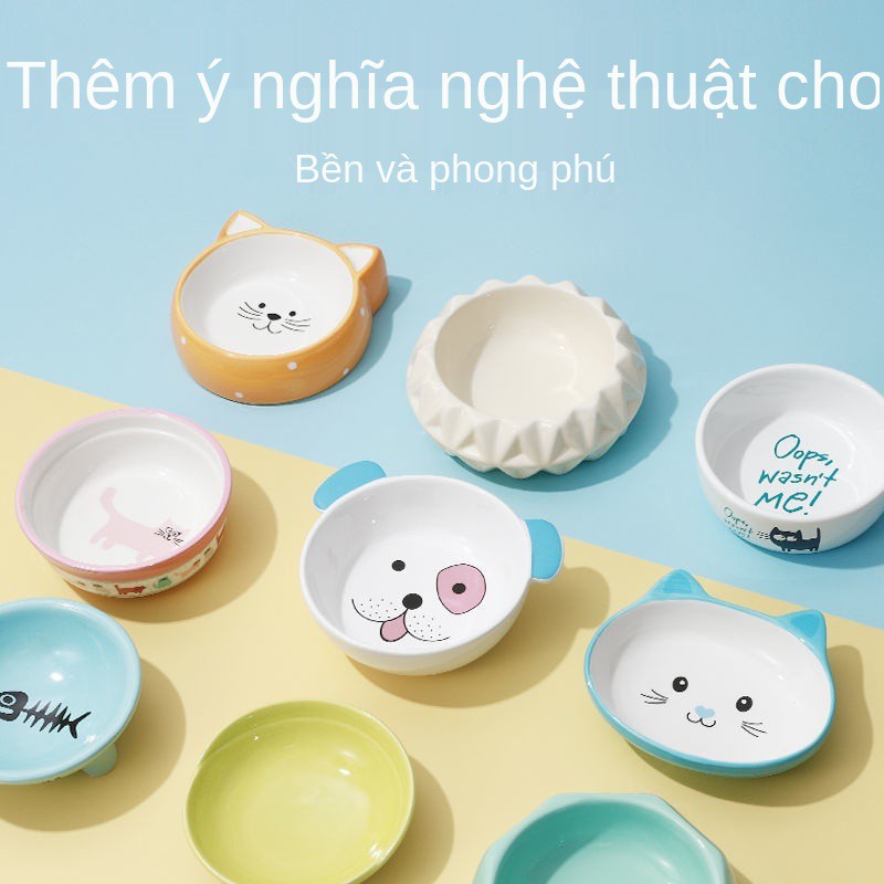 Yili bán buôn vật nuôi cung cấp bát sứ chống trượt bát mèo hoạt hình bát đựng thức ăn cho mèo bát ăn con chó dễ thương
