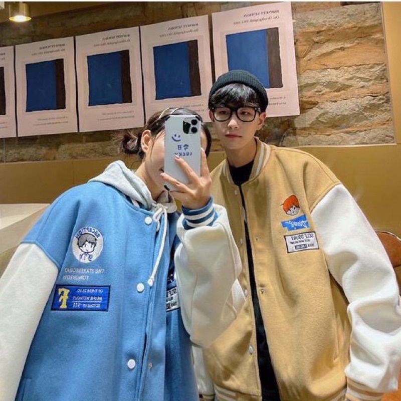 Áo khoác bomber unisex form rộng, Áo khoác nỉ bông ngoại cao cấp