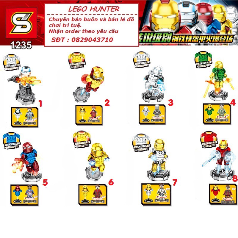 Lego Marvel Superheroes Ironman Giáp mạ crom SY 1235