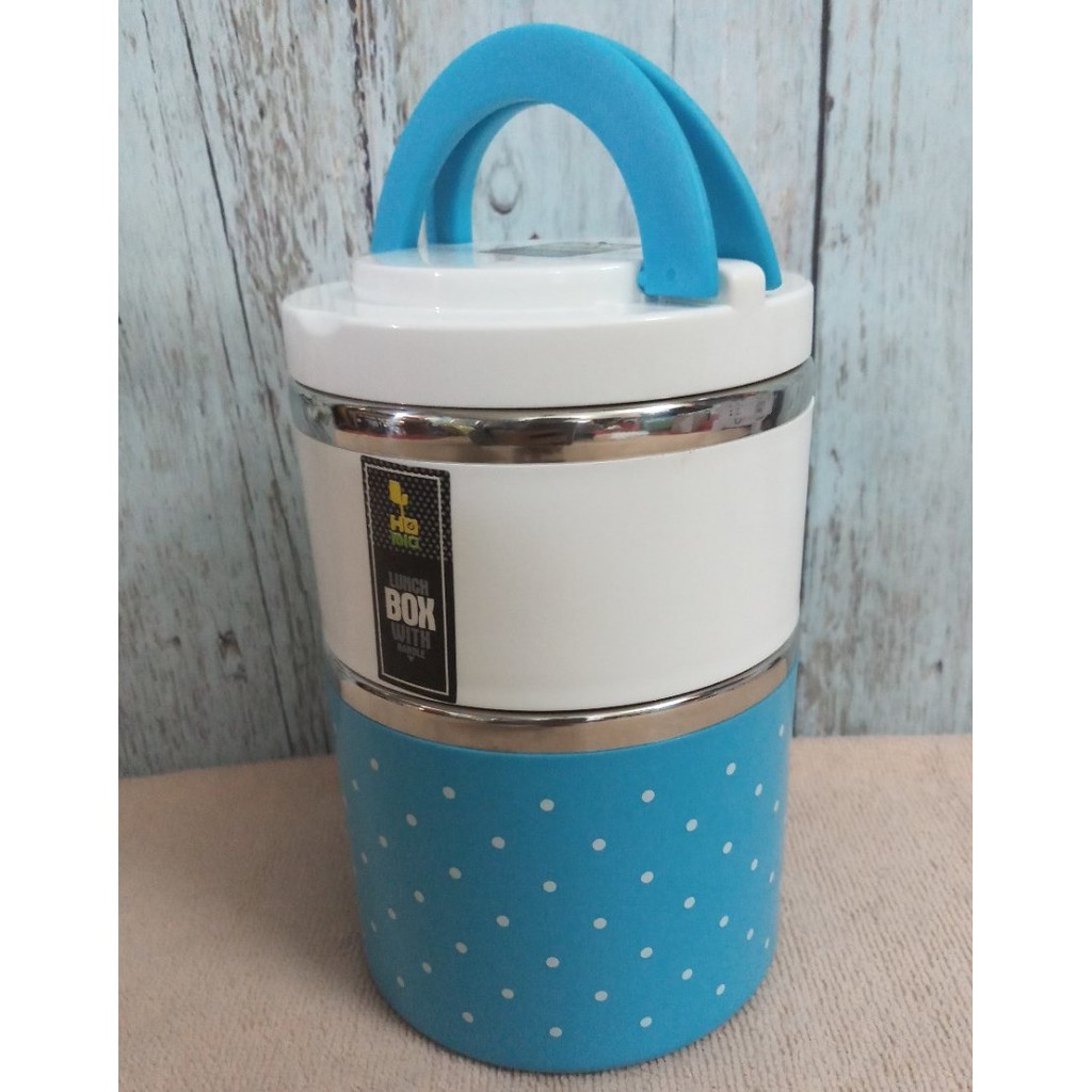 Cặp lồng giữ nhiệt 2 tầng ruột inox_Xanh dương
