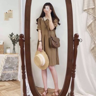 Đầm baby doll cổ sen đủ size