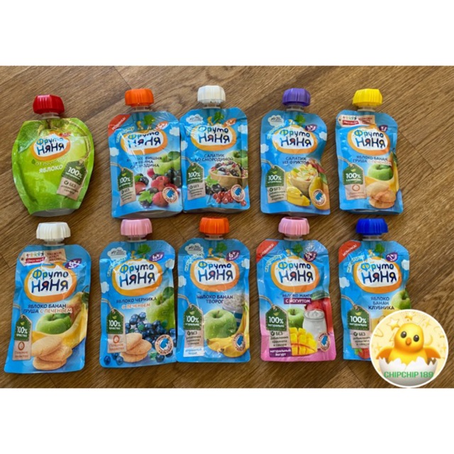 Hoa quả nghiền Fruto mix vị 90gr- hàng Nga đi Air ( date 2022)