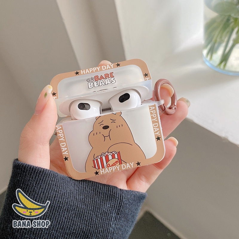 Case vỏ bọc bao hộp sạc bảo vệ tai nghe airpod 1 2 3 Pro hình anh em gấu bare bear Chúng tôi là gấu