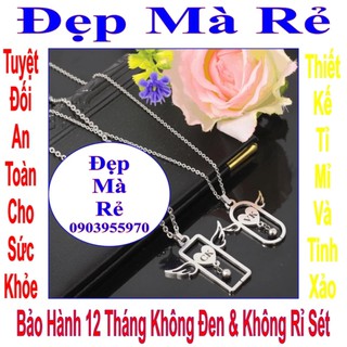 Vòng cổ cặp hình đôi cánh thiên thần khắc chữ VK/ CK - Giá bán trên là 1 cặp = 2 sợi như hình