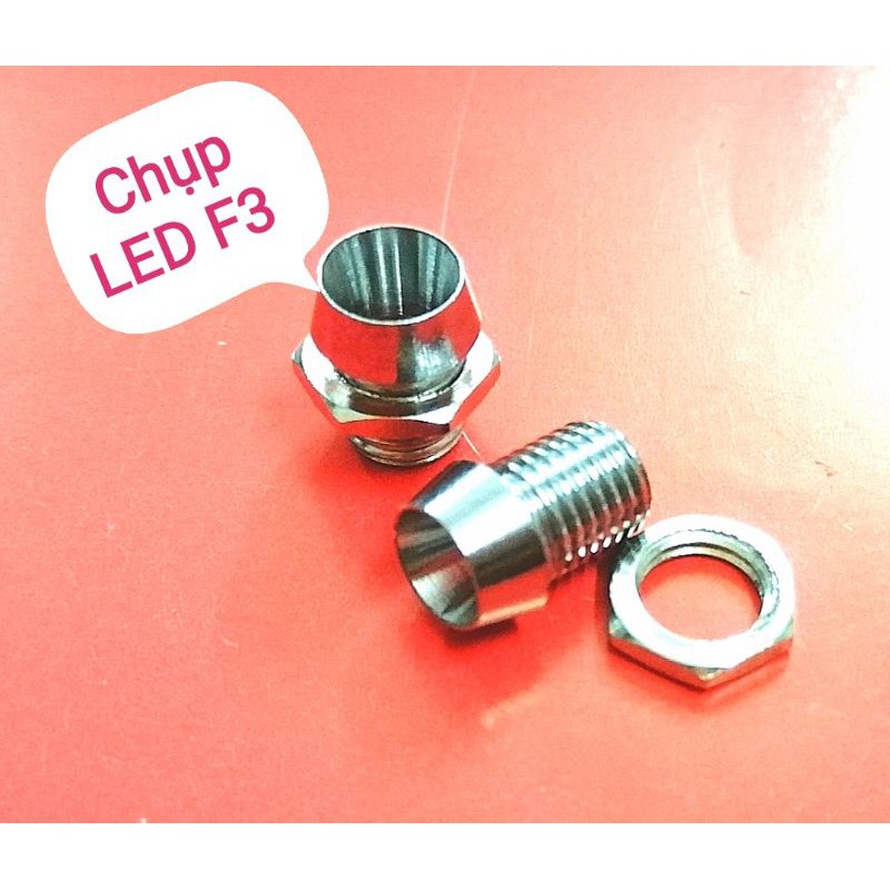 Chụp LED vỏ sắt sáng bóng LED F3 F5 cho LED cắm phi 3 phi 5