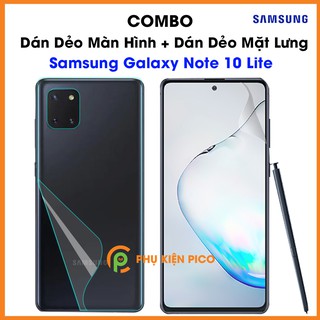 Dán màn hình Samsung Galaxy Note 10 Lite và dán lưng Samsung Note 10 Lite PPF cao cấp dẻo trong suốt - combo2