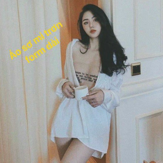 Áo sơ mi phôm rộng unisex cho cả nam và nữ