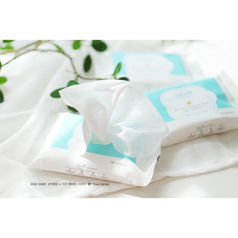 Khăn giấy tẩy trang kem chống nắng Goongbe Mild Sun Cleansing Tissue 30 tờ