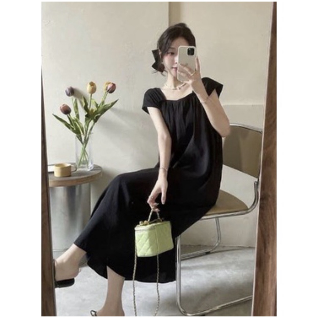 Váy Bầu Đẹp Đầm Bầu Freesize(45-70kg) Cộc Tay Chất Đũi Lạnh Thấm Hút Mồ Hôi Đi Chơi Công Sở A074 Lin Store66