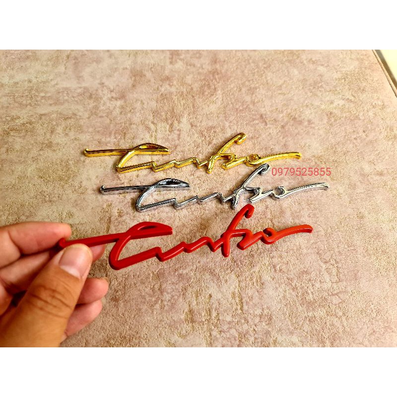 1 TEM NHÔM DÁN XE- SPORT- TURBO