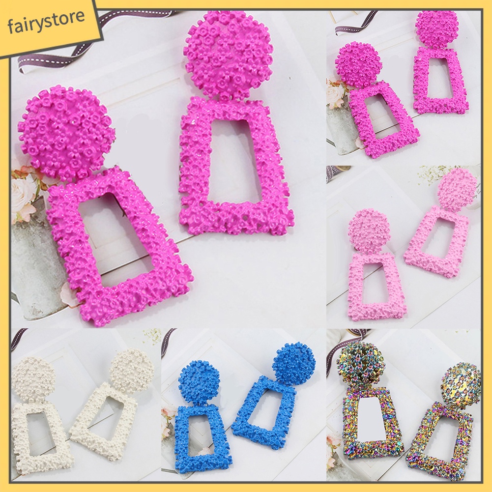 Khuyên Tai Thả Mặt Hình Thang Thiết Kế Độc Đáo Thời Trang Cho Nữ