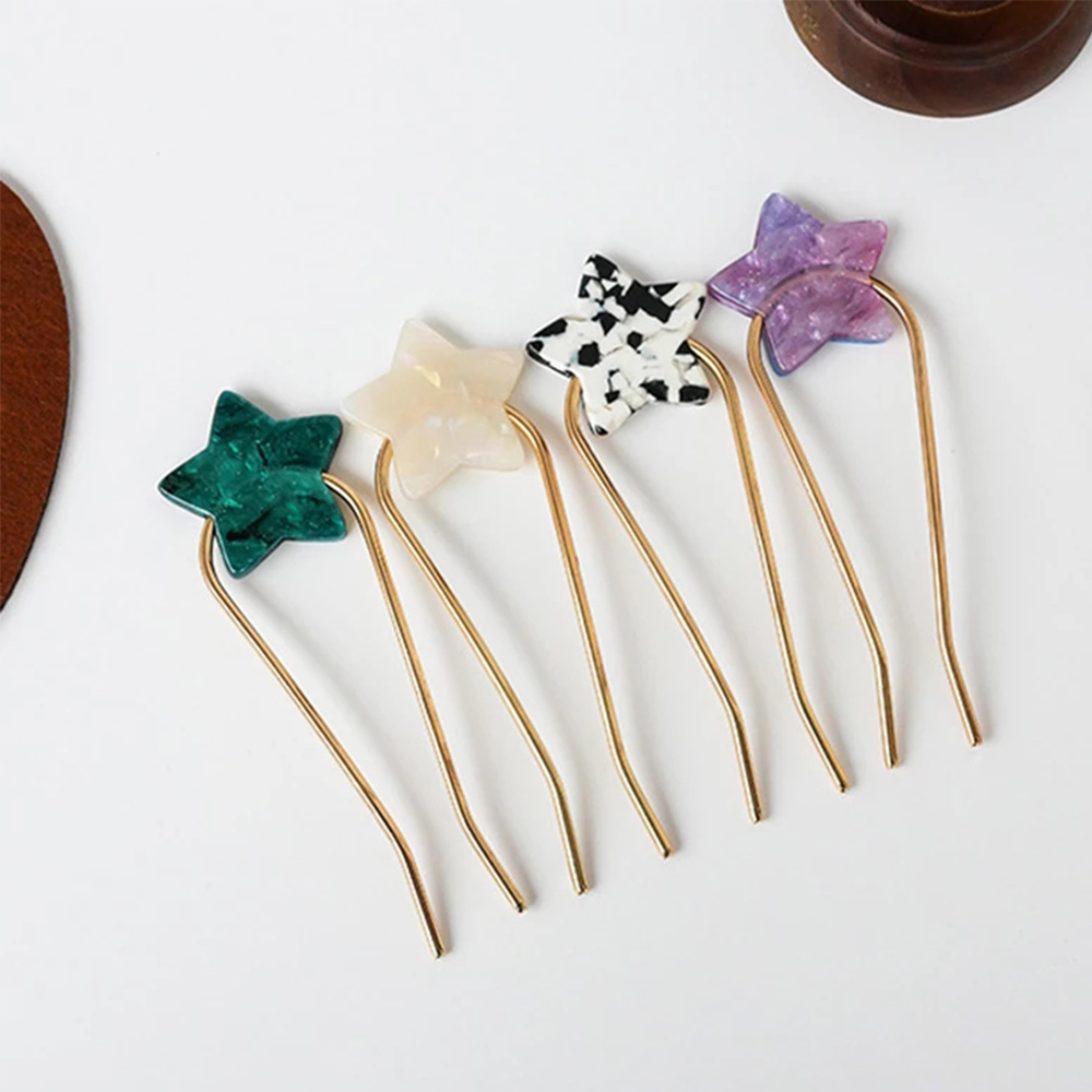 Trâm Cài Tóc Kim Loại Hình Chữ U Nhiều Màu Cho Nữ