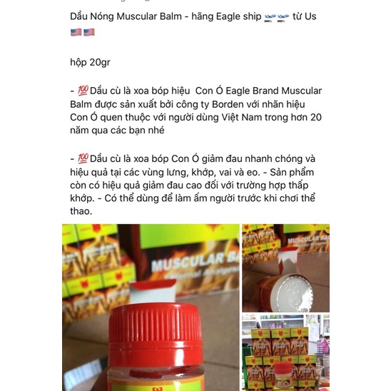 DẦU NÓNG MỸ MUSULAR 20GR
