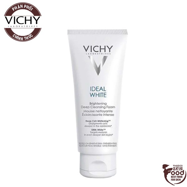 Sữa Rửa Mặt Tạo Bọt Dưỡng Trắng Da Hỗ Trợ Giảm Thâm Vichy Ideal White Brightening Deep Cleansing Foam 100ml