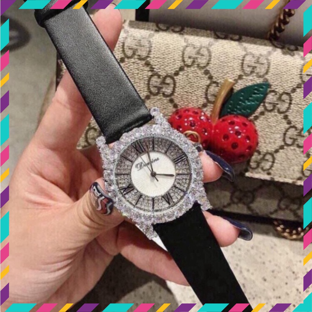 Đồng hồ DIMINI dây da mềm thiết kế đính đá kim cương nhân tạo sang trọng đeo cực sáng tay và nổi bật hình ảnh video tựụp | BigBuy360 - bigbuy360.vn