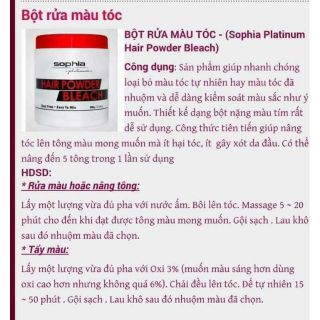 BỘT TẨY MÀU TÓC NHUỘM PHỦ BÓNG SOFIA PLATINUM