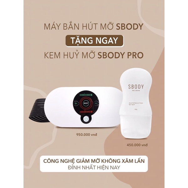 Máy Bắn Hút Mỡ Sbody-Tặng Kem Huỷ Mỡ Sbody Pro