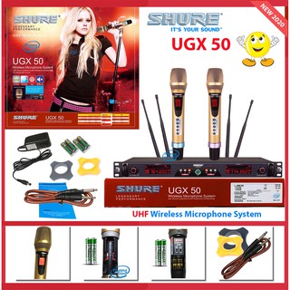 MICRO karaoke SHURE UGX 50 không dây New 2020 Board đỏ, 4 anten hàng loại 1 cao cấp
