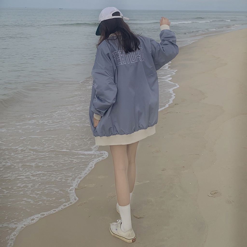 Áo Khoác Dù Thêu SEB Unisex Nam Nữ - Kiểu áo khoác form rộng Ulzzang - Leevin Store
