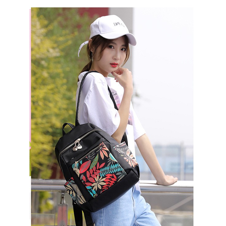 Balo nữ vải dù lạnh 4 mùa hoa lá dạo phố S20 Shalla