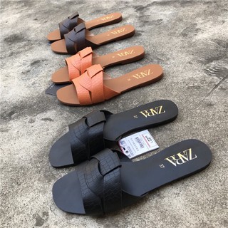 [SẴN NÂU 40/ĐEN 36-37] Dép lười vân cá sấu ZR
