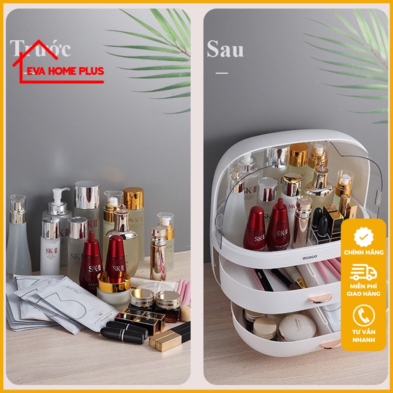Tủ đựng mỹ phẩm để bàn hộp đựng mỹ phẩm ecoco chính hãng đồ gia dụng thông minh tiện ích cho mọi nhà