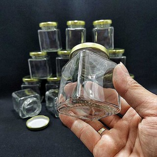 Lọ Thủy Tinh Vuông 100ML (combo 16 cái) nắp thiếc vàng – Hủ Thủy Tinh 100ML #lothuytinhvuong
