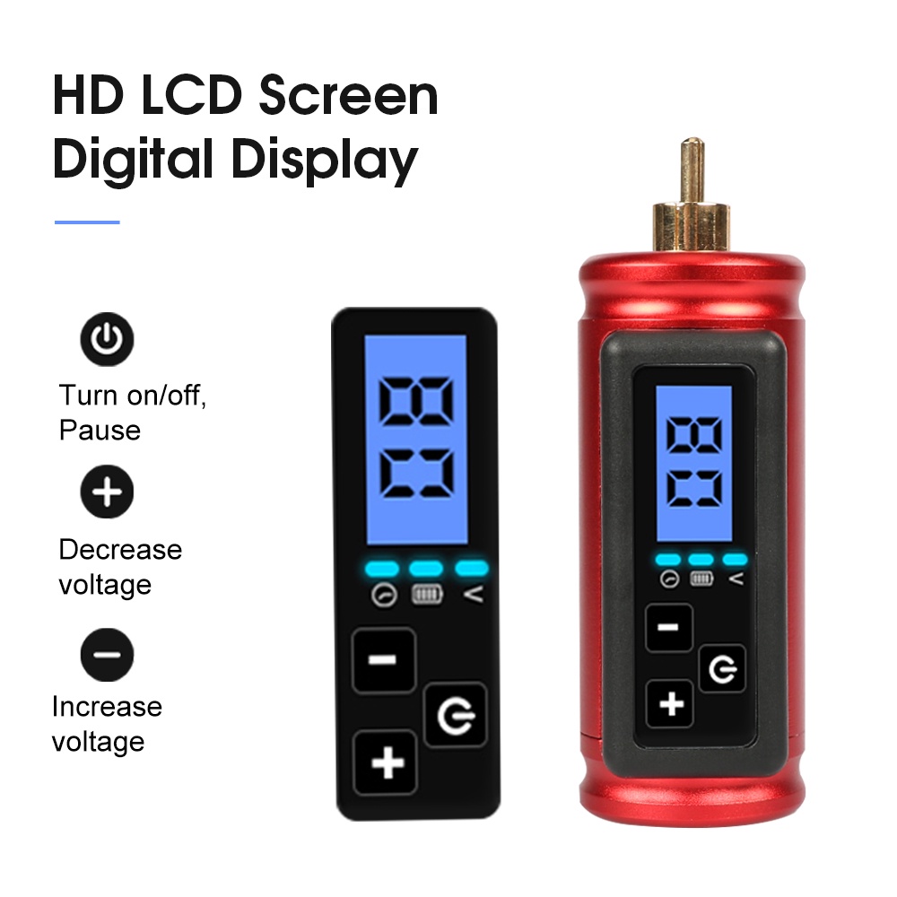 Bộ Máy Xăm Hình Không Dây Màn Hình LCD 1500MAH Jack Ngắn Kèm Cáp USB Type C