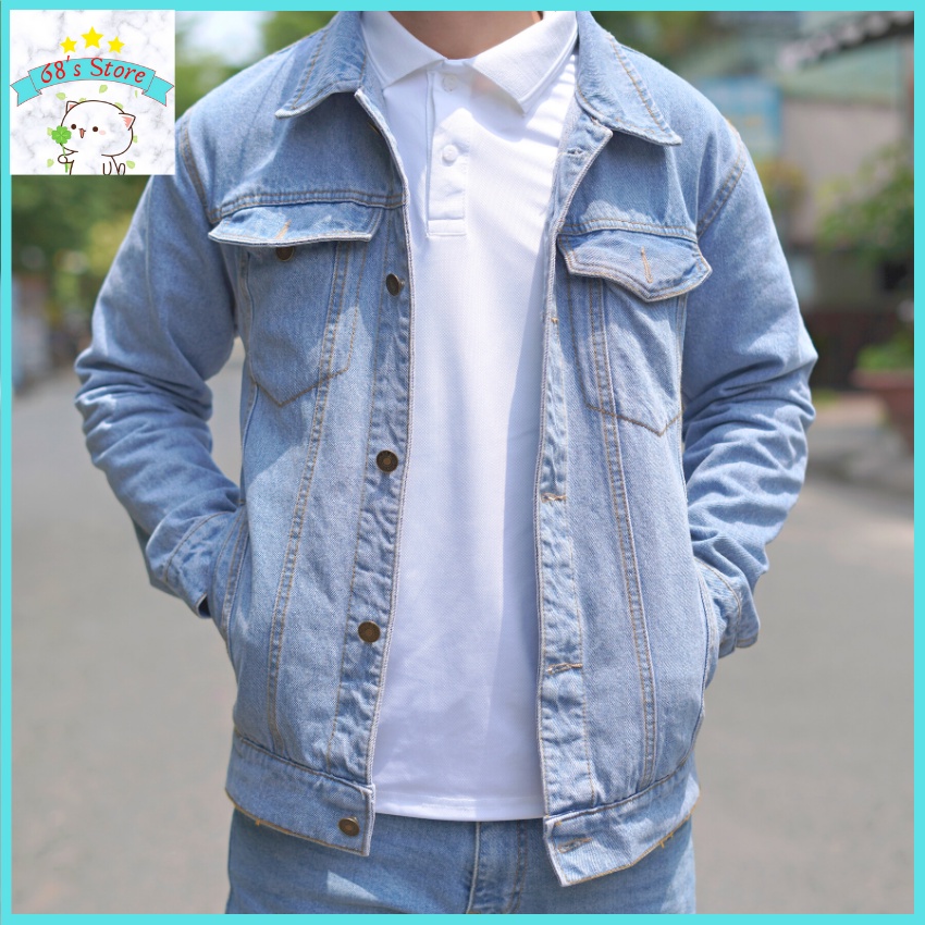 Áo khoác jean nam lịch lãm 68's Store cao cấp form body phong cách thời trang jean đơn giản sang trọng