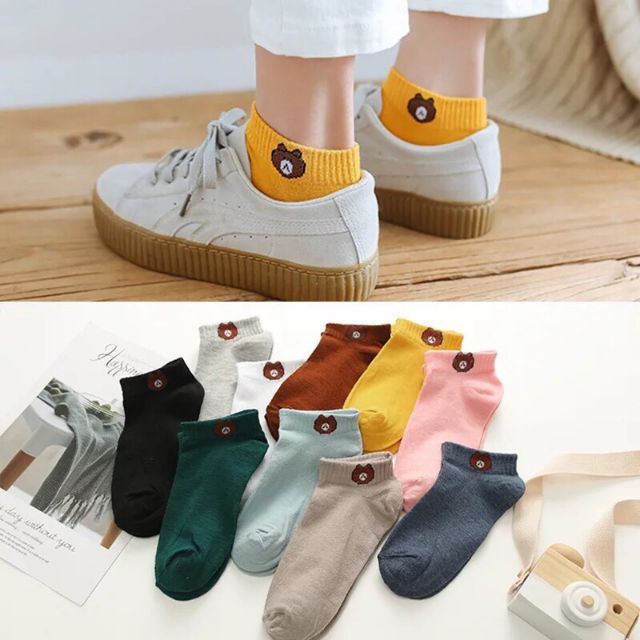 Túi 10 Đôi Tất Gấu Nữ Cổ Ngắn