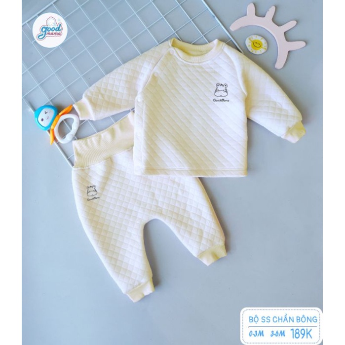 Goodmama - Bộ trần bông ấm áp cho bé sơ sinh 3-7kg