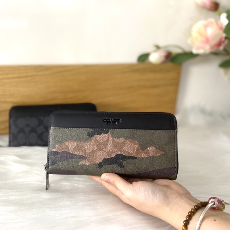 Ví dài nam Coach hàng hiệu cầm tay da thật đựng tiền, đựng thẻ đủ màu mới 100%