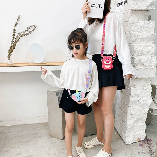 Túi Đeo Chéo Hoạt Hình Dễ Thương Bằng Gel Silica Cho Bé Gái