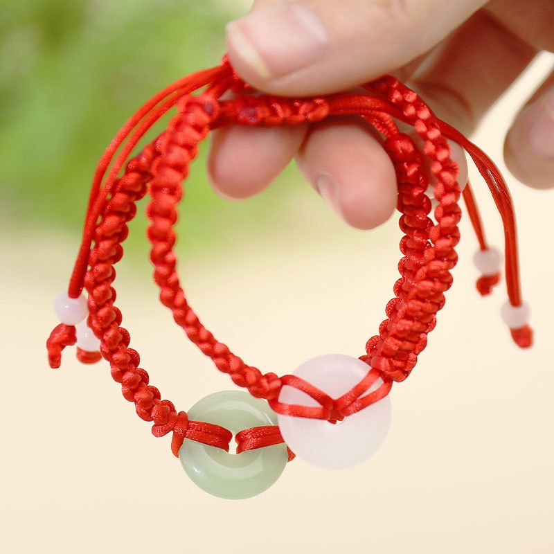 Vòng Tay Bện Dây Đỏ May Mắn Thời Trang Unisex