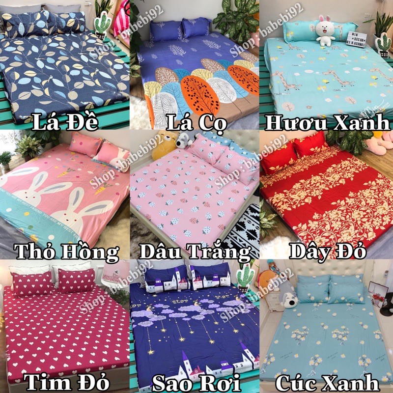 Bộ Ga Kèm Đôi Vỏ Gối Poly Cotton Bộ Ga Gối