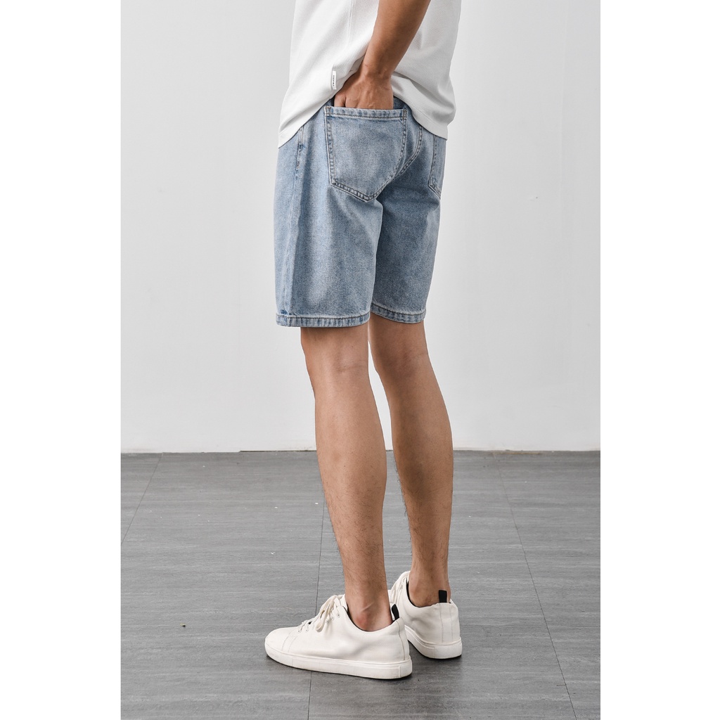 Quần short jean nam trơn ba màu chất liệu quần bò co giãn hàng xuất khẩu Hàn Quốc thời trang nam Routine