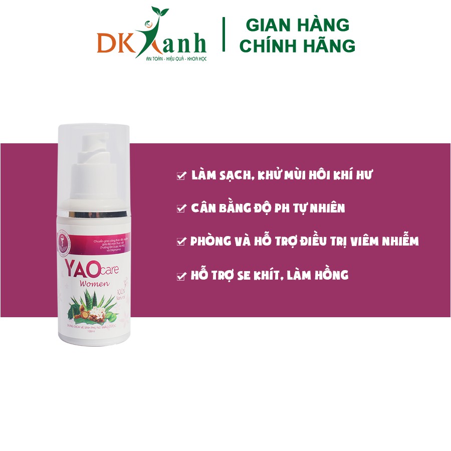 Dung dịch vệ sinh thảo dược Yaocare Women - Dk Pharma - 100ml