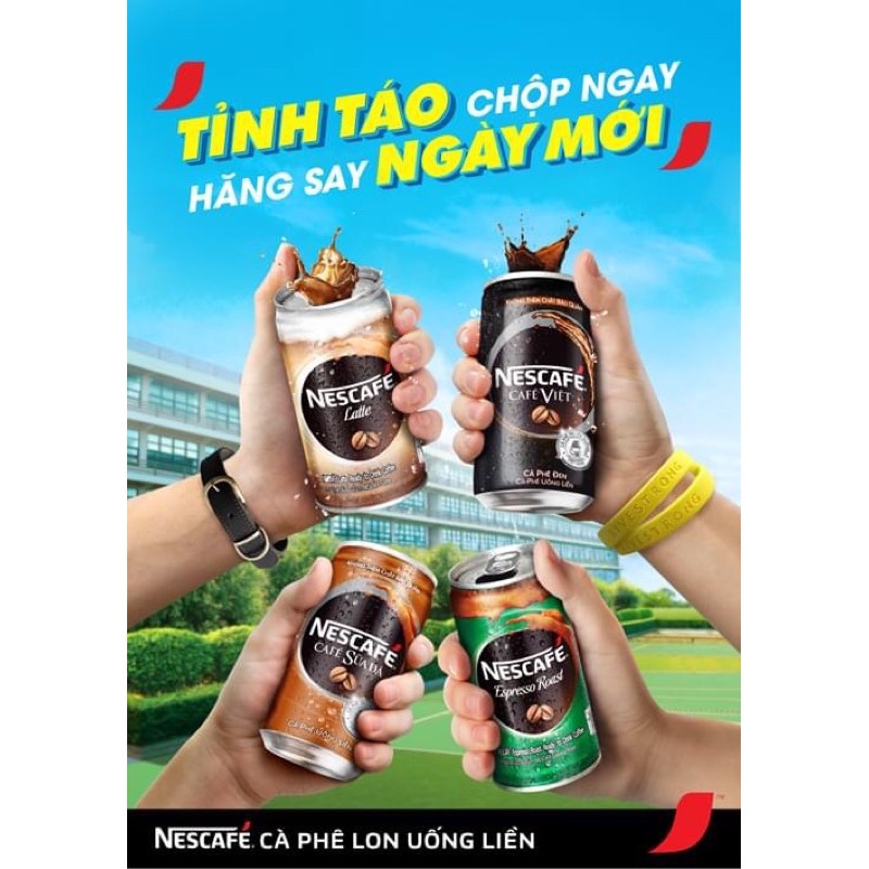 CÀ PHÊ UỐNG LIỀN NESCAFE-NESCAFÉ LON 170-180ML ĐỦ MÙI