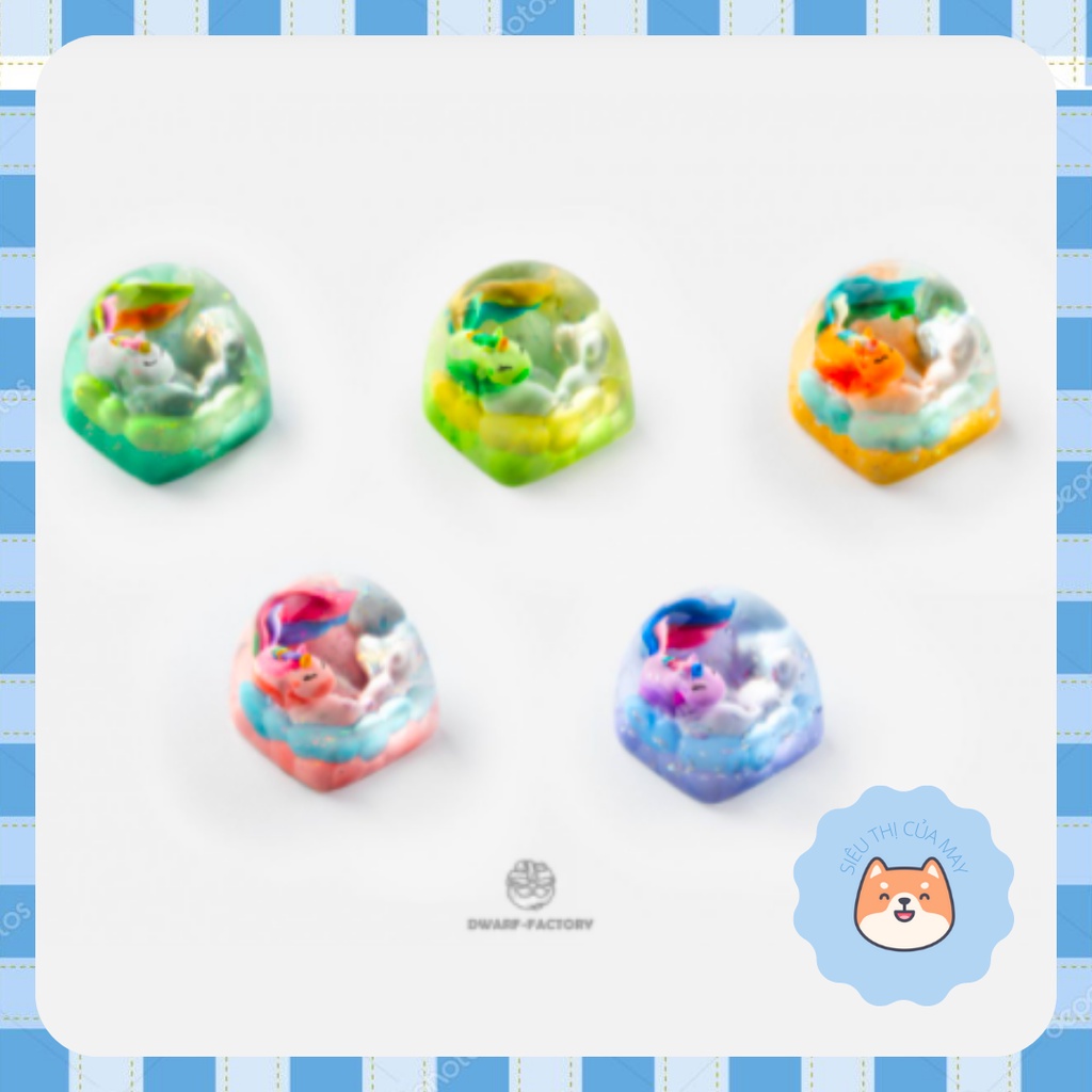 Keycap Dwarf Factory Fluffy Unicorn  - Keycap dành cho bàn phím cơ - Hàng chính hãng