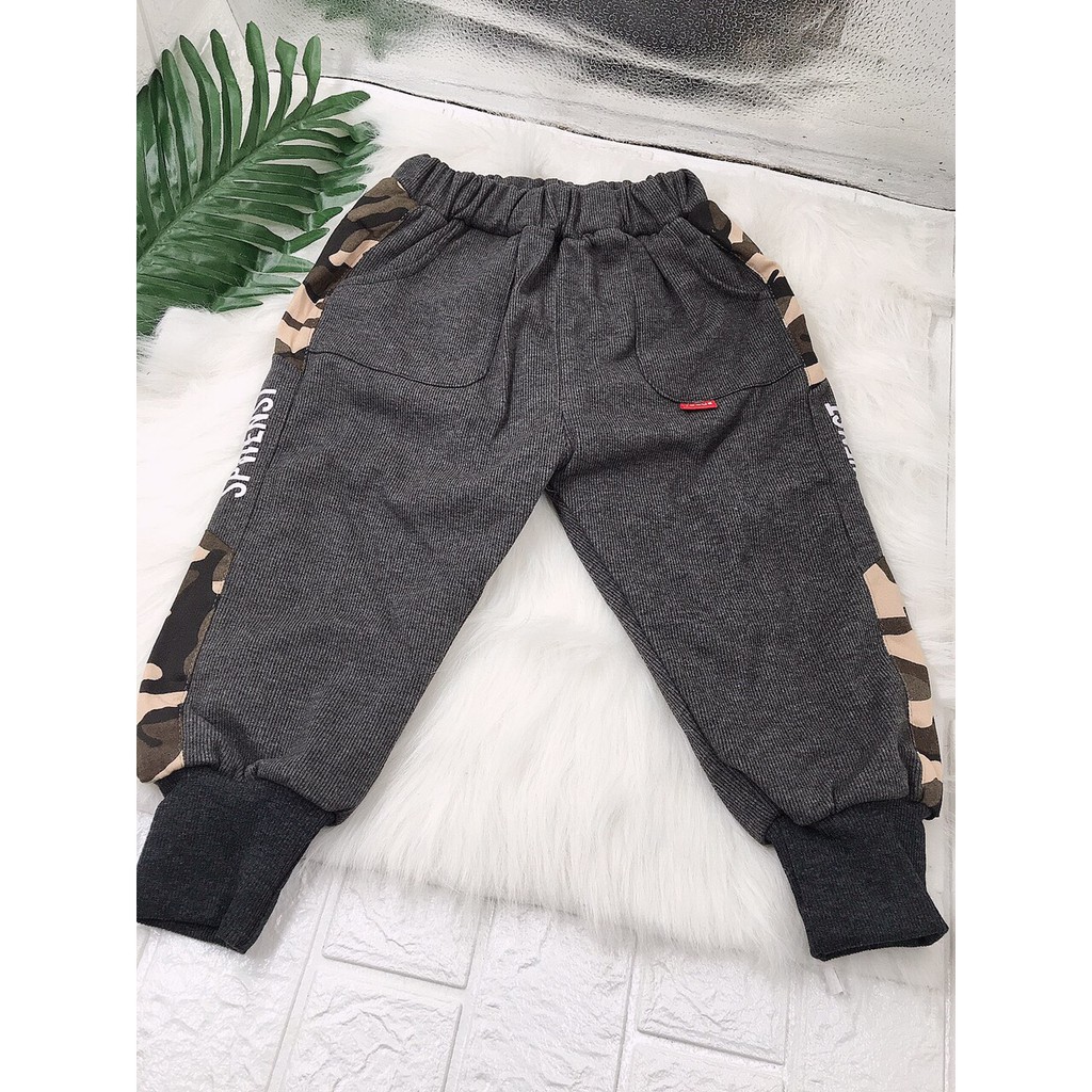 Quần dạ lót lông bé trai siêu ấm sz 8-18kg