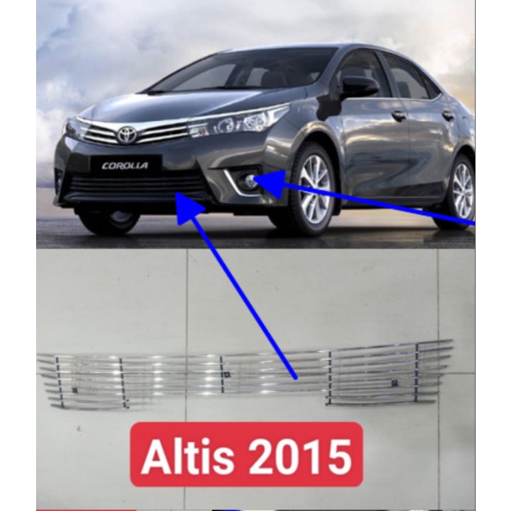 Ốp Mặt Calang Xe Toyota Altis 2015-2018 Form Cũ Cao Cấp Chất Liệu Inox 304